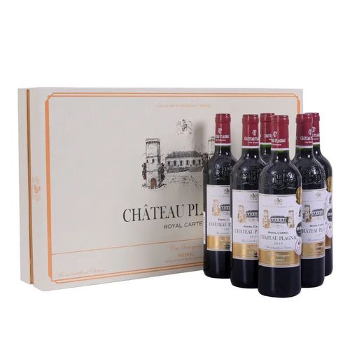 卡特尔法国进口波尔多梅多克中级庄红酒普纳克干红葡萄酒750ml*6【10