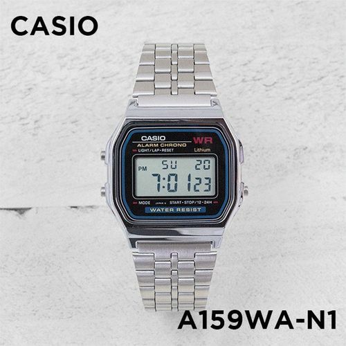卡西欧casio a159wa-n1 复古方块七年电力带闹钟秒表防水电子手表