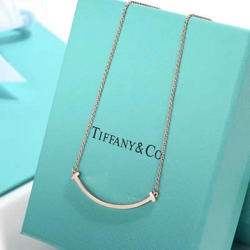 tiffany蒂芙尼t家笑脸项链女不掉色轻奢小众锁骨链送女友浪漫礼物