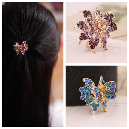 韩版发饰品小抓夹女水钻水晶合金刘海夹盘发夹时尚中小号抓夹头饰