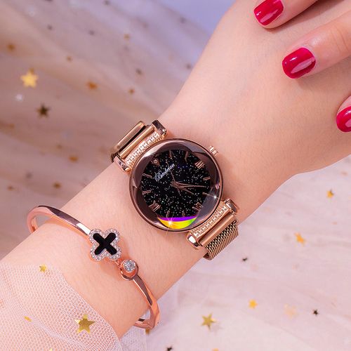抖音同款女士手表女学生韩版可爱简约潮流休闲大气水钻防水手表