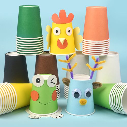 彩色纸杯幼儿园创意粘贴儿童手工制作diy材料一次性