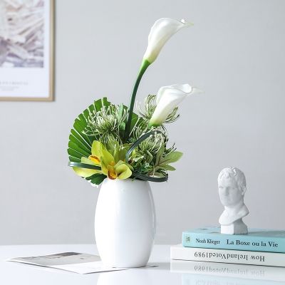 仿真花马蹄莲套装花艺装饰花绢花软装样板房摆件客厅y餐桌插花卉