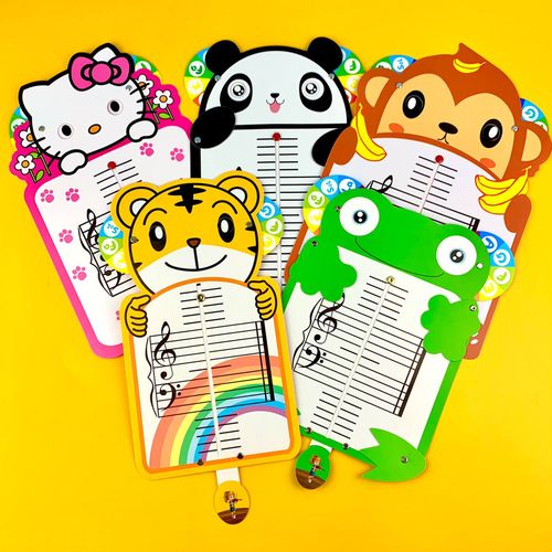 五线谱识谱神器卡通音符卡片识谱挂图对照卡钢琴五线谱识谱卡认音