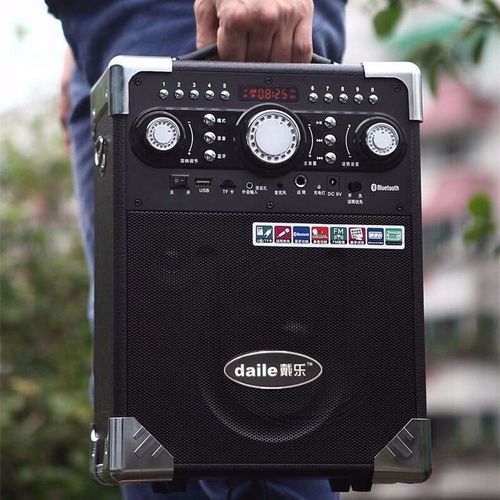 戴乐音响s8手提蓝牙插卡广场舞音响户外无线话筒k歌大功率便携式