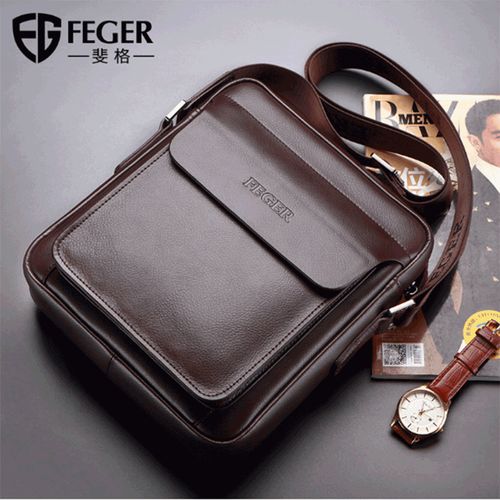 斐格男士单肩包休闲斜挎包男士包包潮竖款商务公文包韩版休闲小背包男