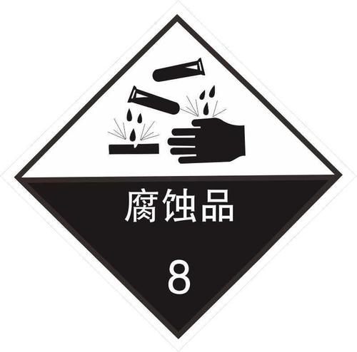 安全生产标志标识警示牌|运输用危险化学品标贴 8类腐蚀品g015