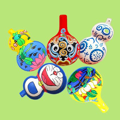 马勺葫芦纸浆面具脸谱空白涂色儿童diy手绘画幼儿园美术创意装饰