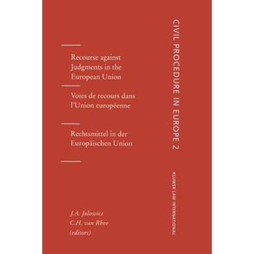 预订 recourse against judgments in the eu. [9789041111975]