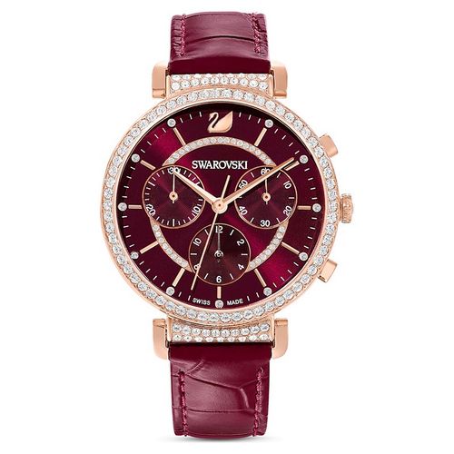 swarovski施华洛世奇 passage chrono 都市潮流 防水镶钻三眼石英腕表