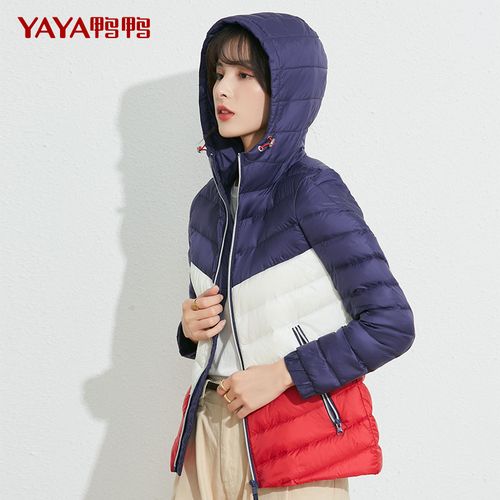 鸭鸭羽绒服女轻薄连帽2021年新款轻便时尚白鸭绒冬季短款情侣外套