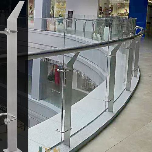 不锈钢楼梯扶手 钢化玻璃室内护栏 阳台家用栏杆配件304定做立柱