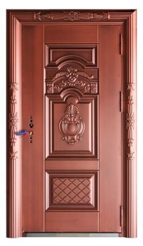 长城别墅大门双开门农村庭院锌合金入户防盗门仿真铜不锈钢铜门