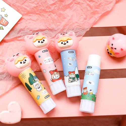 小可爱固体胶创意学生用卡通幼儿园手工胶棒少女心萌萌宠笔型胶水