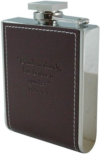 海外代购two"s company皮革酒瓶带浮雕 ogden nash 语录