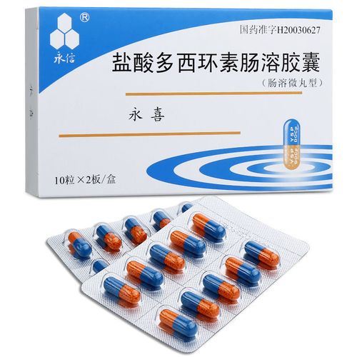 永喜 盐酸多西环素肠溶胶囊(肠溶微丸型) 0.