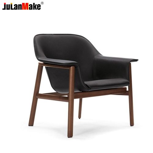北欧实木设计师家具sedan chair成人轿车椅 书房带扶手洽谈休闲椅