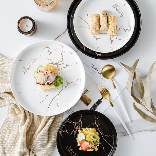 西餐厅牛排西餐盘子装饰摆盘高档餐具菜盘鹅肝沙拉盘甜品意面盘子