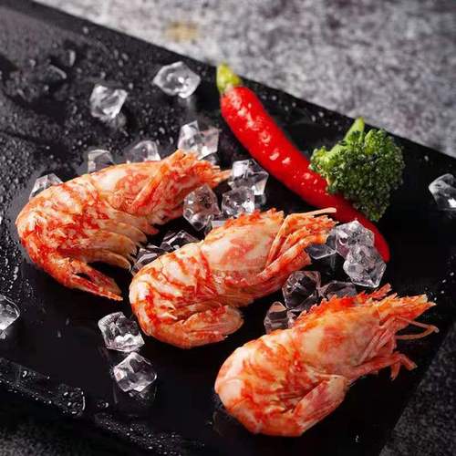 俄罗斯海鲜格陵兰虾熟冻即食北极虾火龙虾两斤装/盒顺丰空运确保新鲜