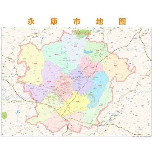 新款永康市行政区划地图高清定制城市交通卫星影像办公会议室挂图