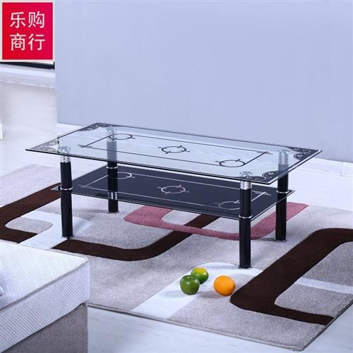 高档钢化玻璃茶几现代简约大小户厅办公客钢型化玻璃