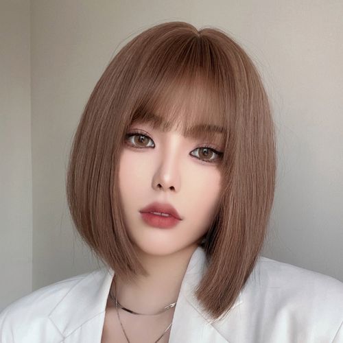 一刀切波波头初恋头短发假发女短直发时尚bobo全头套式学生头发型