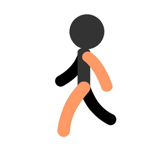 图萄动漫原创flash骨骼动画源文件animate火柴人侧面走路运动规律