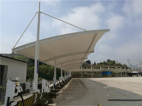 膜结构停车棚车篷汽车蓬学校景观棚不锈钢太阳能棚张拉膜网红看台