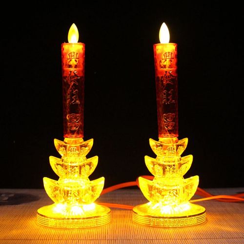 佛led财神灯佛灯长明灯莲花灯电烛台插电财神爷长明灯礼佛供奉灯佛教