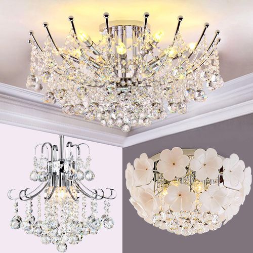 欧式水晶灯套餐 成套灯具 大气客厅餐厅灯卧室灯三色变光led灯泡