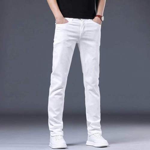 演出白裤子男白色牛仔裤男士休闲牛仔裤清仓特价