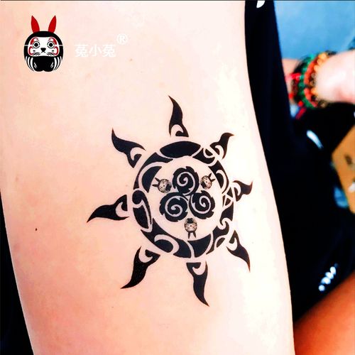 菟小菟定制日月图定制纹身贴创意设计纹身贴符纹身贴