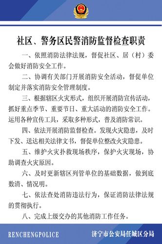 607画海报印制展板素材贴纸图片662社区警务区消防监督检查职责