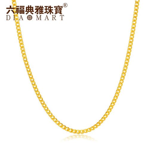 六福典雅珠宝 黄金扁平项链 999足金项链 女士黄金项链 纯金侧身链子