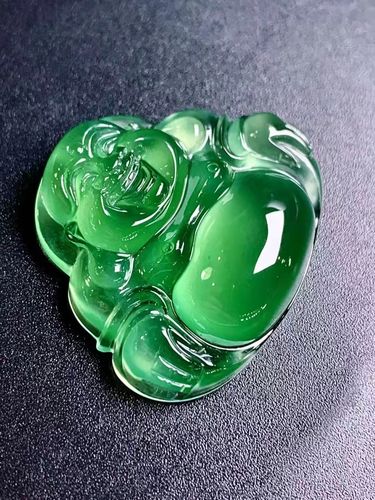 a货翡翠帝王绿满绿辣绿玻璃种佛公观音如意玉佛吊坠(定金)