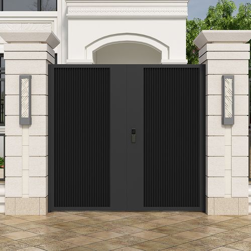 简约铁艺大门庭院门花园农村别墅对开门入户双开门户外镂空现代