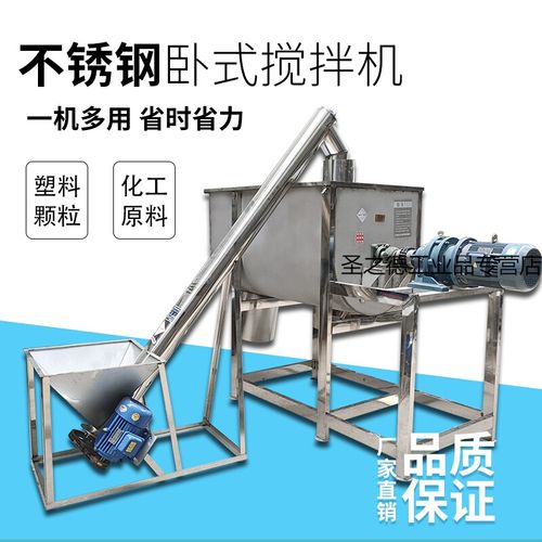 适用大型不锈钢卧式饲料搅拌机工业中药粉末食品调料拌料机商用混合机