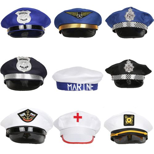 万圣节职业帽子cosplay成人八角帽子海军帽儿童船长帽子护士帽子