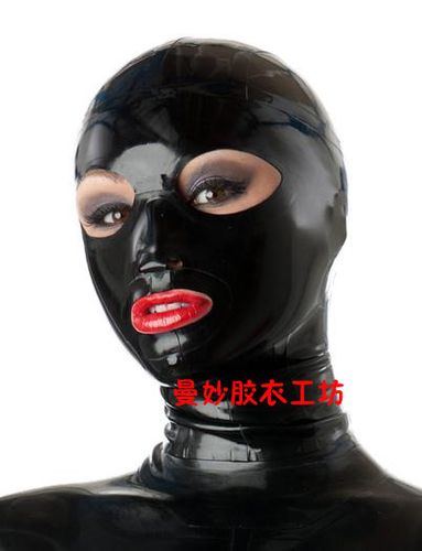 曼妙 乳胶头套面具面罩 全包裹封闭款式 开眼睛鼻孔嘴巴