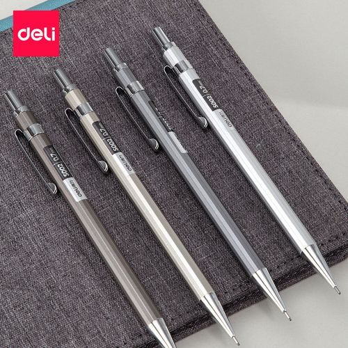 得力自动铅笔学生用活动铅笔带橡皮0.5/0.