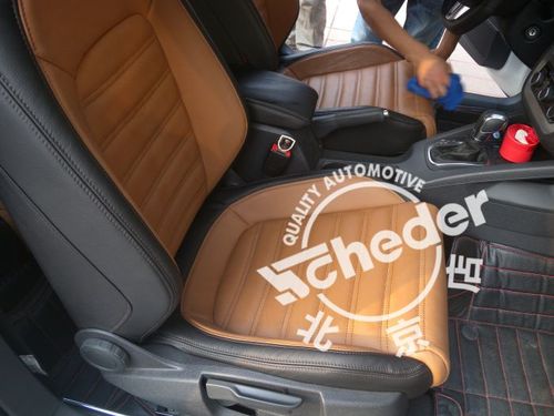 史耐德真皮座椅 大众尚酷黑配马鞍棕色 配色真皮座椅 北京实体店