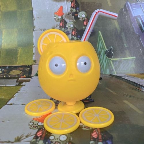 兼容乐高植物大战僵尸玩具可发射发光10厘米强酸柠檬配3飞盘