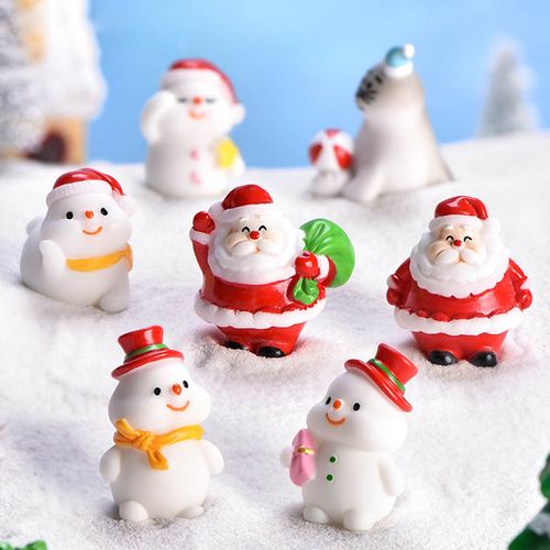微景观手工装饰创意雪景小人摆件圣诞老人可爱海狮圣诞节小饰品