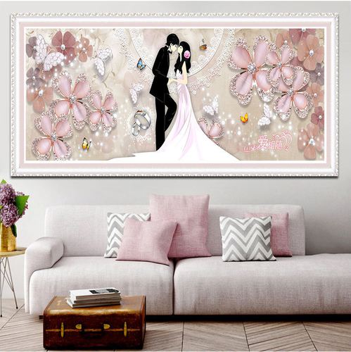 2021新款珠子点钻石画卧室送人结婚喜庆浪漫情侣满钻