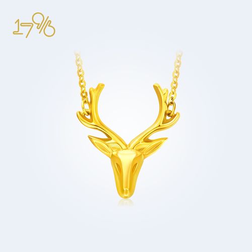 周大福17916一鹿有你系列22k金麋鹿正品项链送礼e122551