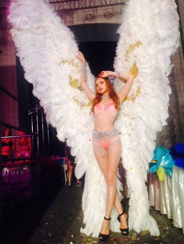 维密天使翅膀鸵鸟毛白色超大款大气走秀道具模特舞台走秀车展表演