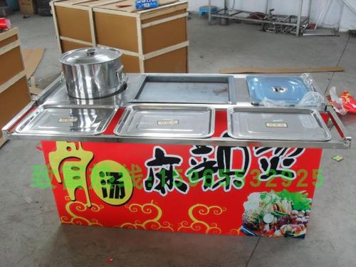 商用油炸土豆水果串串香铁板鱿鱼豆腐涮烫粥车不锈钢早餐小吃车