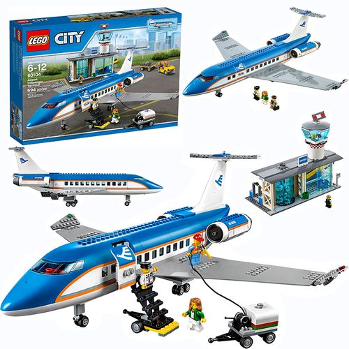 乐高lego60104 城市系列民航客机加油站客运机场航站楼飞机模型