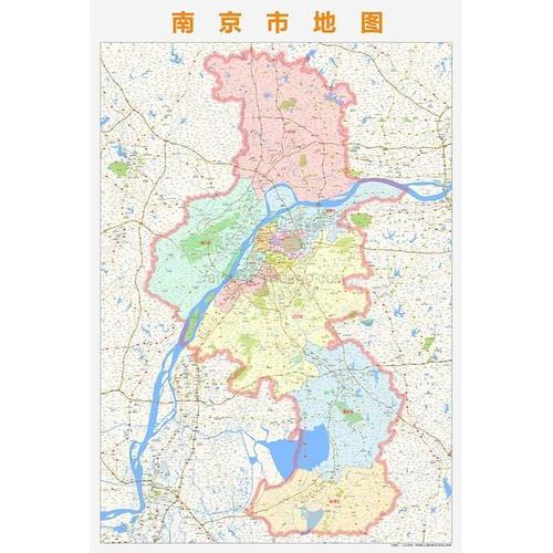 南京市行政区划地图2021高清定制城市交通卫星影像办公会议室挂图