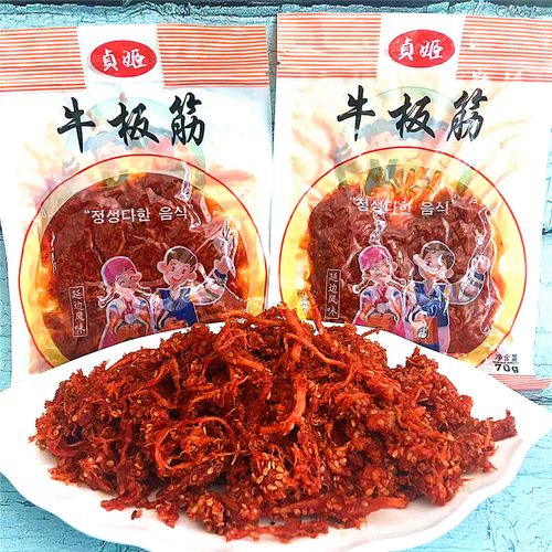 延边特产牛板筋贞姬牛板筋丝油炸干牛筋延吉牛板筋丝零食美食70克